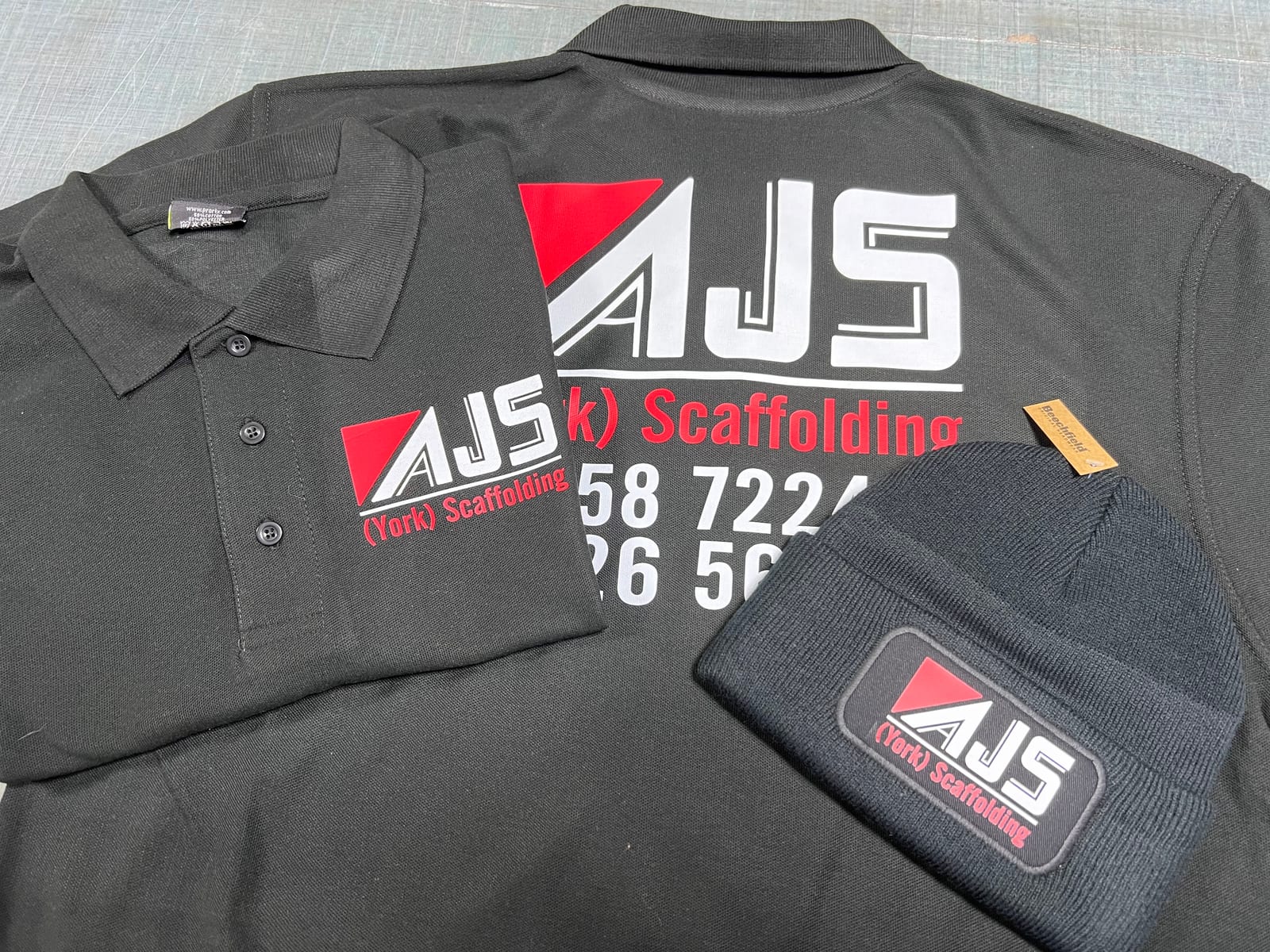 Matching polo & beanie set by Omega Print & Signs